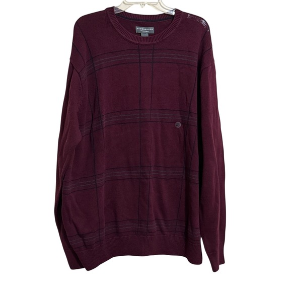 Saddlebred Other - Saddlebred Sweater Maroon with Blue Stripes Cotton Size 2XLT NEW